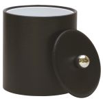 Glamour Deluxe Line, 2 Quart Round Ice Bucket, Black with Silvertone Knob